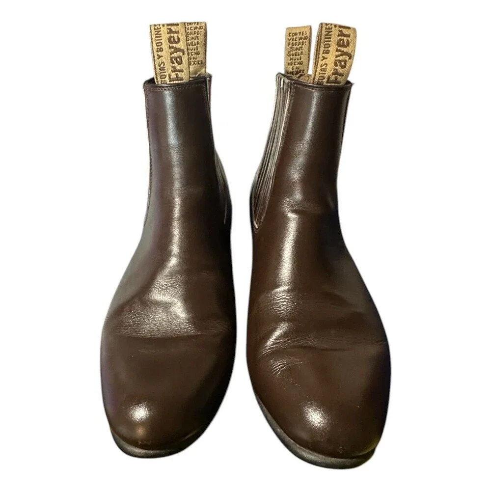 Frayeri Western Chelsea Ankle Stretch Boot Brown Leather Botina Mexico Sz 7 Mens